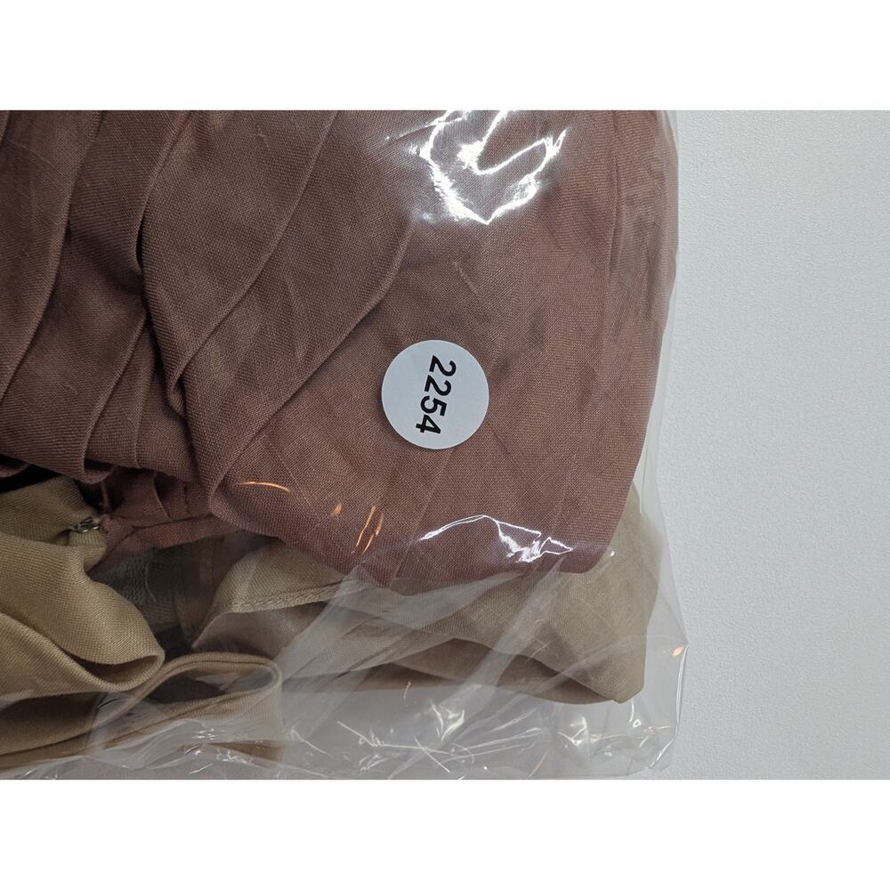 VtG Boho Strapless Dress Linen Mauve Beige Bow Waist Cottagecore See Measurement - Picture 13 of 13